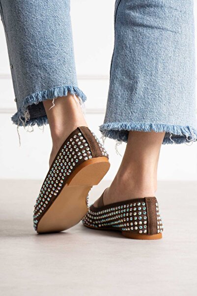 Roshin Shoes Noul sezon, pantofi stiletto maro pentru femei, cu toc tip baler...
