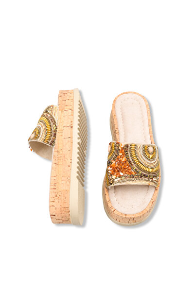 DELSOLERA Women's Natural Stone Look Colorful Bead Embellished Detailed Daily...