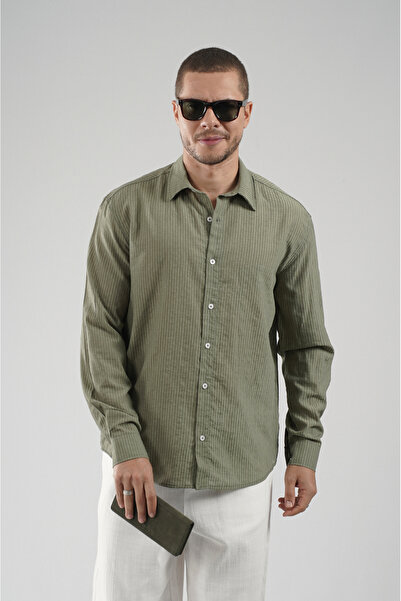 Butik Trend Biz Regular Fit Stripe Patterned Men's Shirt