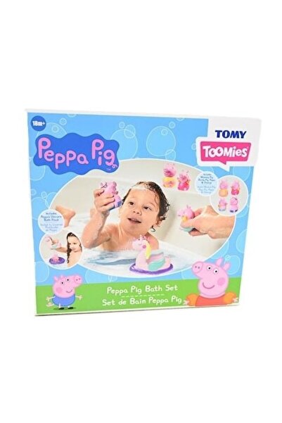 Tomy Комплект играчки за баня, Прасенце Пепа, 4 фигурки, многоцветни