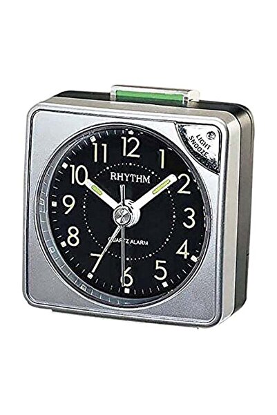 Rhythm Decorative Analog Beep Alarm Clock Silver/Black/White