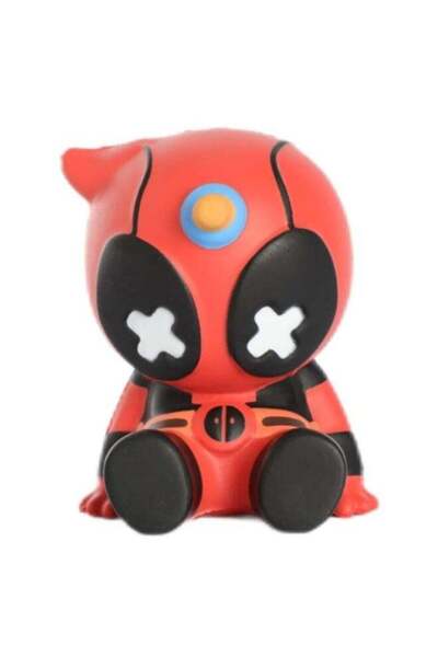 Marvel دمية موتشي سكيشي حمراء وسوداء من ديدبول جالسة