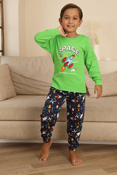 Minigimin Cicileri Set de pijamale pentru băieți cu imprimeu spațial My Littl...