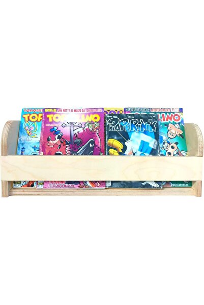 OEM Raft de Perete Montessori, Lemn Mesteacan, Depozitare Carti Copii, 40x15c...