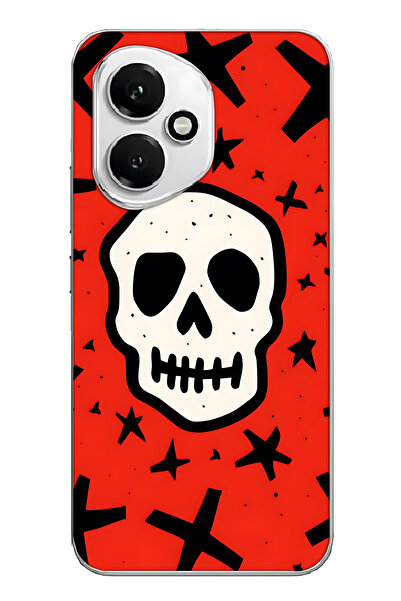 FLAMENKO غطاء هاتف شفاف متوافق مع هونور 400 بنمط الجمجمة والنجوم