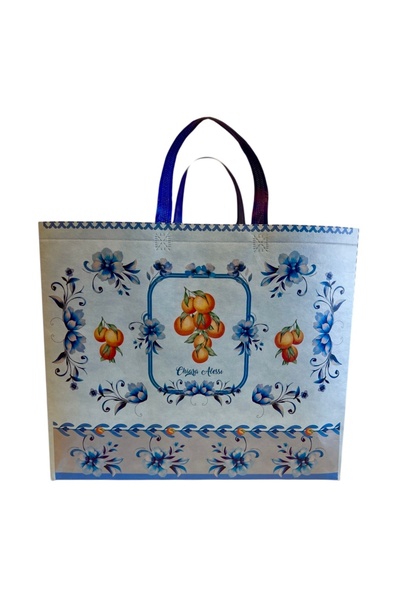 CHIARA ALESSI Carpe Diem Blue Shopping Bag 22 cm