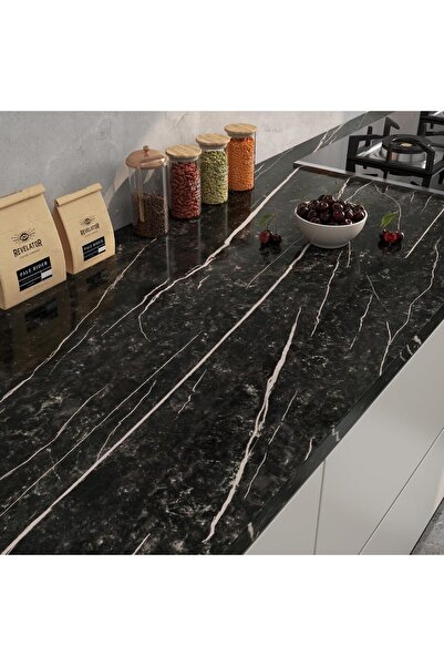 OEM Self-Adhesive Furniture and Countertop Film - Black-Pink Marble, Waterpro...