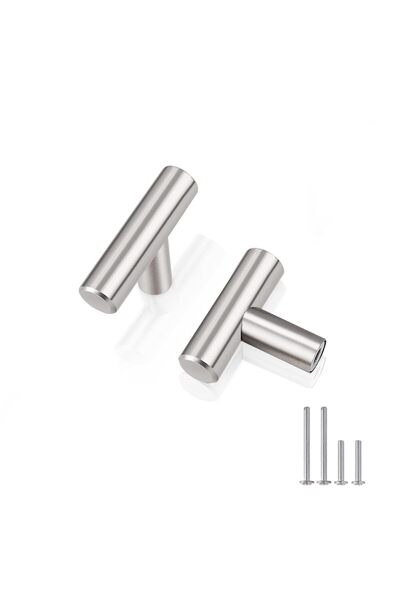 OEM Butoane Mobilier Argintii - Manere Dulap Moderne, 5 cm, Set 5 Bucati