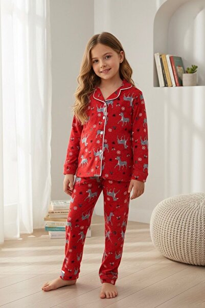 Minigimin Cicileri Set de pijamale pentru fete din piele intoarsa cu model ce...