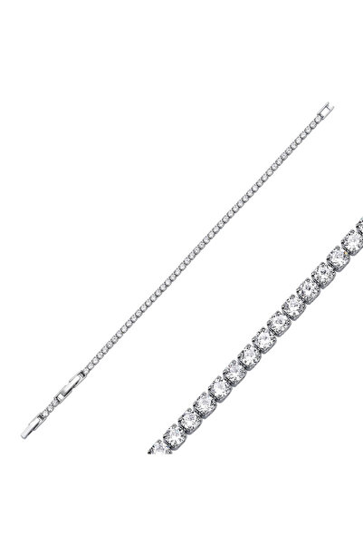 Merano Design 2,5mm Rhodium Su Yolu Bileklik