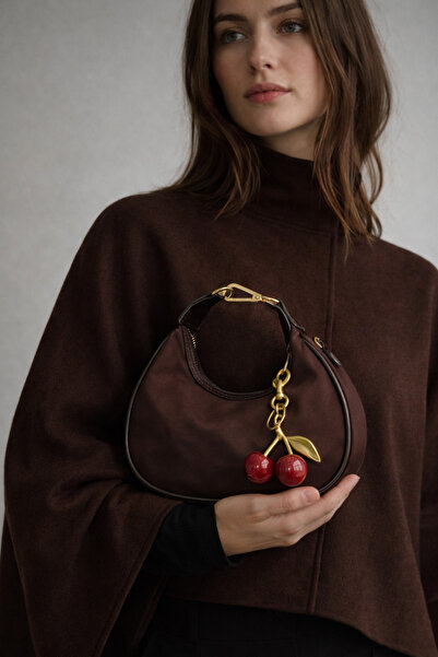mèche atelier since 2024 Laila Women's Suede Hand and Shoulder Bag Bitter Brown