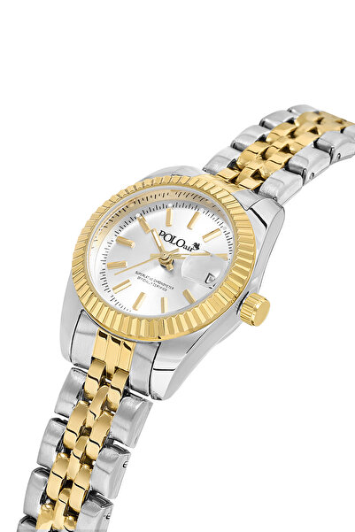 Polo Air Takvimli Kadın Kol Saati Gold Gümüş Renk PL-1594B3x