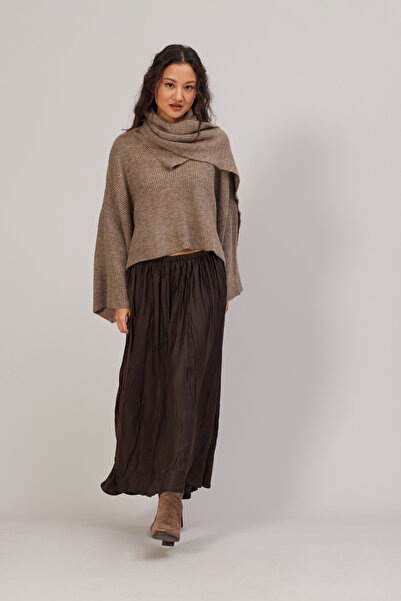 Nisan Tricot Sweater with Shawl Detail