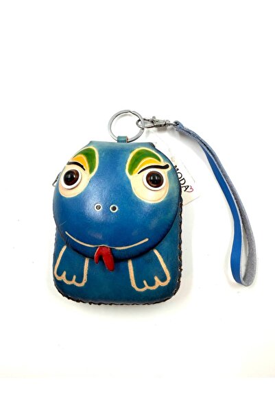 MD Moda Accessories محفظة جلدية صغيرة وسلسلة مفاتيح بتصميم ثعبان لطيف