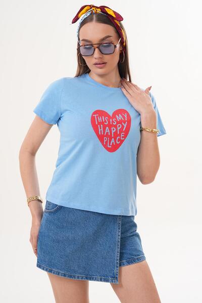 ŞİMAL Γυναικείο μπλουζάκι με λεπτομέρειες και λαιμόκοψη  "ποδηλατικό " 260135 -