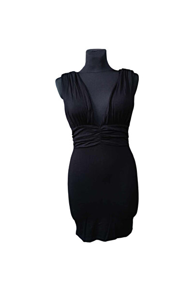 OEM Rochie ASOS Peste Genunchi - Viscoză și Elastan, Material Vaporos - Negru...