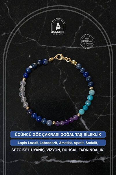 OSMANLI DOĞAL TAŞ Certified Third Eye Chakra Natural Stone Bracelet