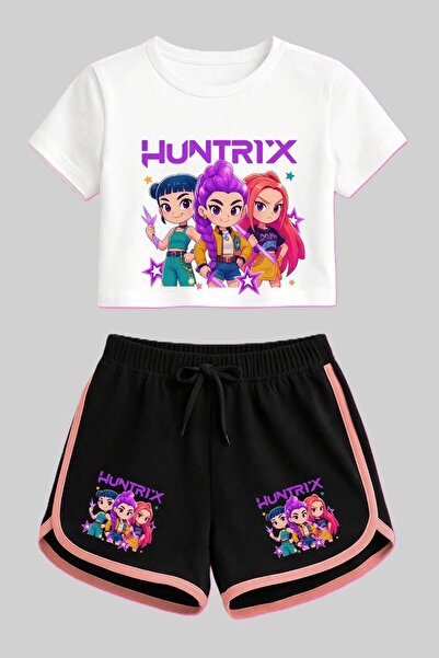 Machetta Children's Huntrix Printed Shorts-Crop T-Shirt Summer Set