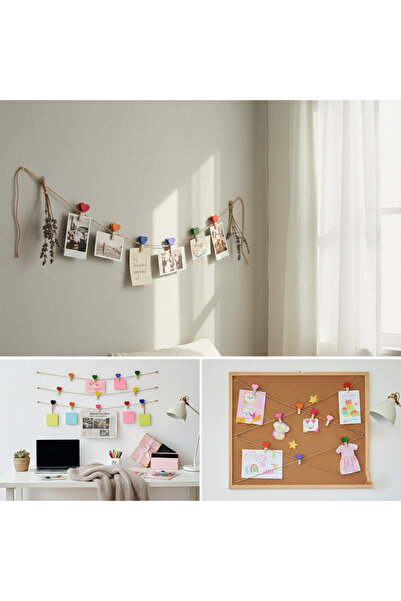 URZ GRUP Heart-Shaped Stringed Note Holder Peg