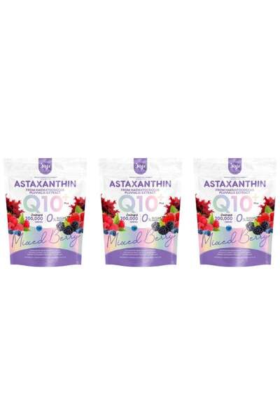 Joji Collagen Astaxanthin Q 10 Plus 3 Packs of Mixed Berry Flavor