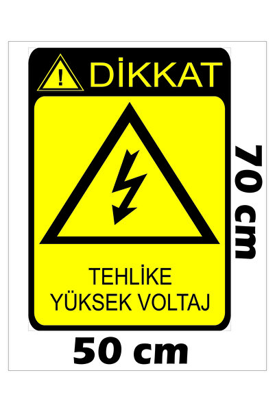 Tehlike Yüksek Voltaj 50x70cm Uv Baskılı Kompozit Uyarı Levhası