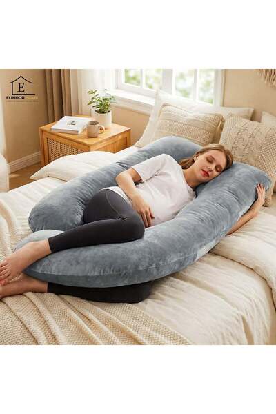 Elindor ® Pregnancy and Nursing Pillow, Multifunctional, J-Shape, 3.2 kg, 71 ...