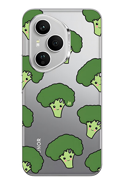 FLAMENKO حافظة هاتف شفافة بنمط البروكلي اللطيف متوافقة مع هونر 400 برو