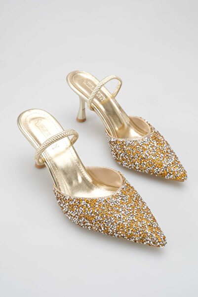 werfen Women's Stylish Crystal Detailed Heeled Shoes