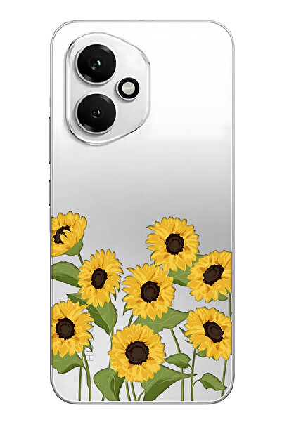 FLAMENKO غطاء هاتف شفاف بنمط دوار الشمس متوافق مع هونور 400