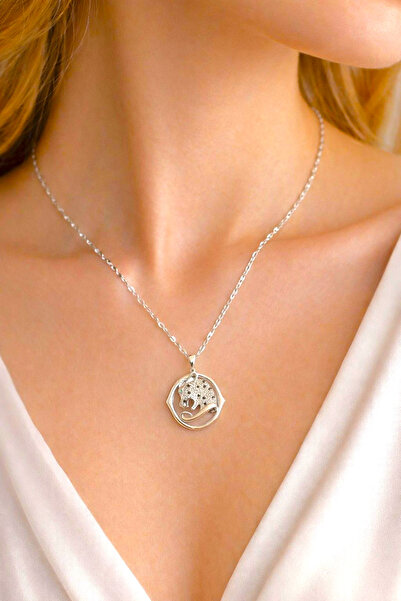 REBORN DESIGN 316L Steel Silver Color Zircon Stone Jaguar Model Necklace