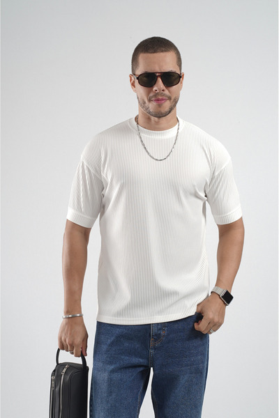 king brich Мъжка тениска с обло деколте и ребрист яка