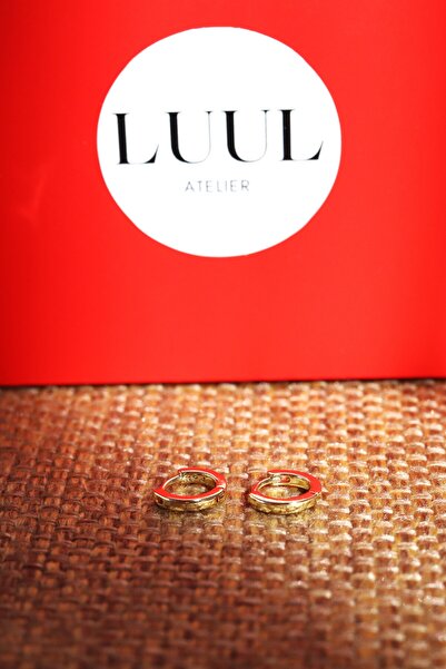 LUUL ATELIER XUPING Basıc Minimal 14K Gold 10mm Halka Çelik Küpe