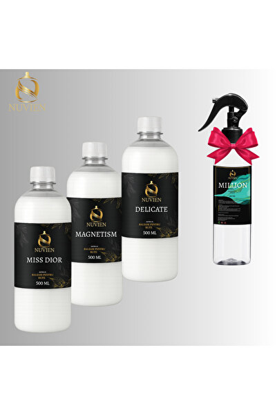 Nuvien Mărțișor Parfumat: 3 Balsamuri 500ml + Odorizant Cadou 200ml