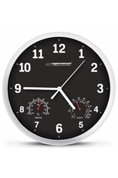OEM Ceas de perete, cuarț, diametru 250 mm, negru, ESPERANZA LYON
