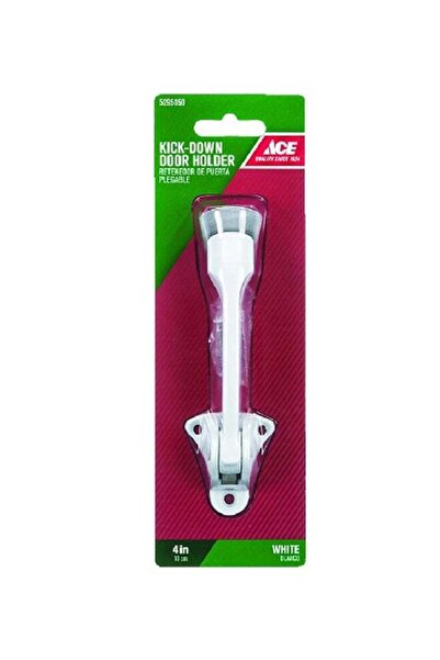 ACE Metal Kick-Down Door Holder White and Silver 2.75 x 4 Inch