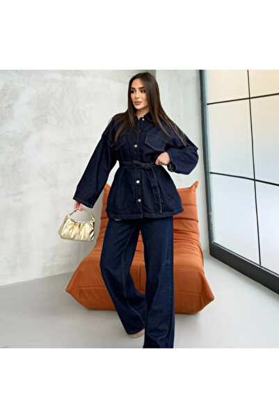 asur boutique Asur Boutique Women's Belted Oversize Denim Set