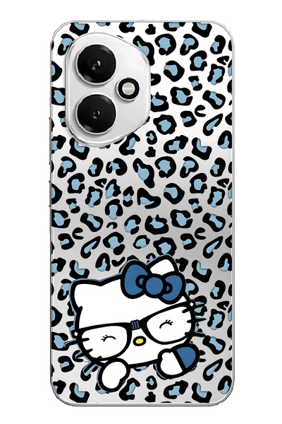 FLAMENKO Honor 400 Uyumlu Kitty Desenli Şeffaf Telefon Kılıfı