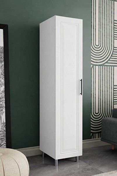 MEFA CONCEPT Lake Kapaklı Mdf Gövde Ayaklı Raflı Cnc İşlemeli Dolap