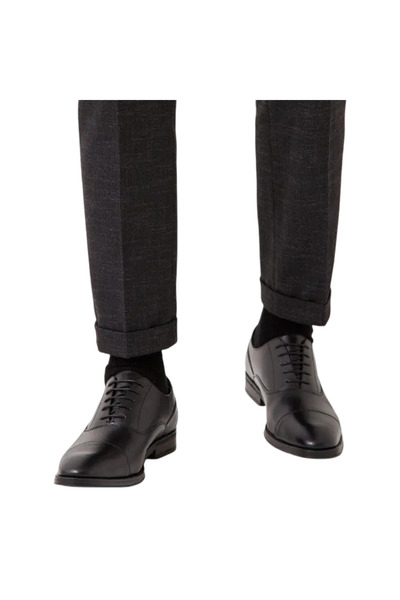 OEM Burton London Oxford Shoes - Genuine Leather, Elegant, Formal - Black, Si...