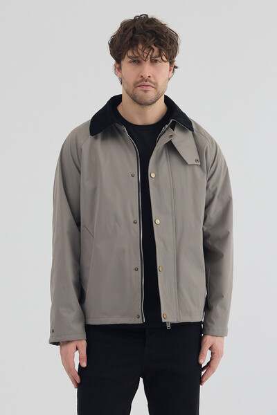 STONCS Men's Mink Contrast Collar Oversize Seasonal Coat