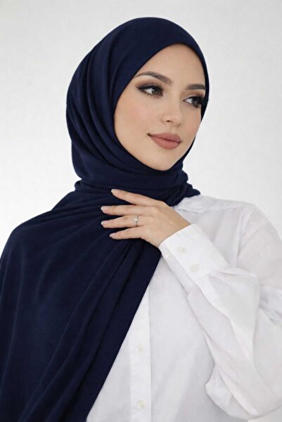ANUK GRUP شال قطني ممشط - حجاب نسائي من الجيرسيه ليكرا - أسود