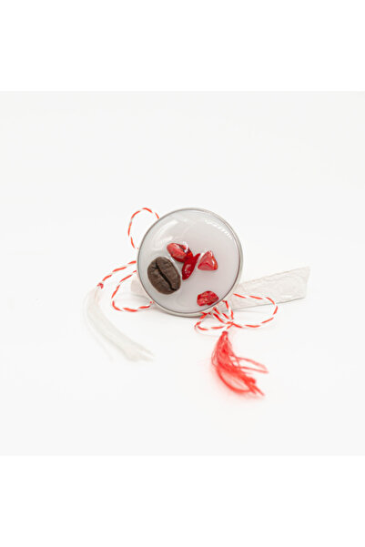 OEM Red and White Martisor with Coffee Bean