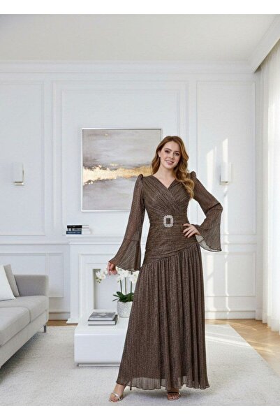 alqarat Viola Shimmering Pleated Summer Dress