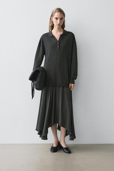 Massimo Dutti Kombine triko polo elbise