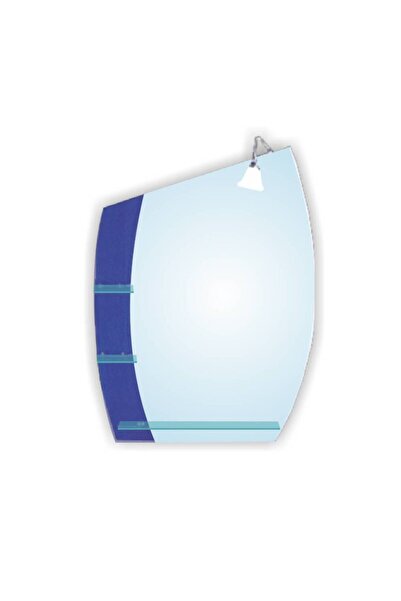 regata Oglindă de baie cu rafturi și spot RO-048 70x90 cm albastră