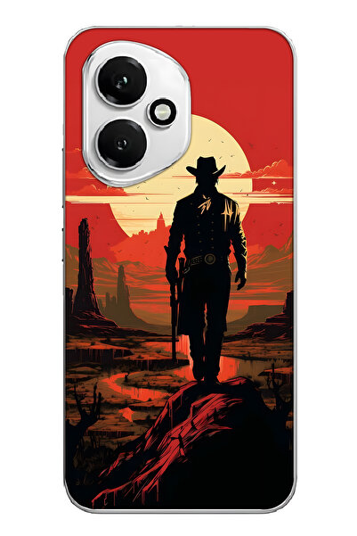 FLAMENKO غطاء هاتف شفاف متوافق مع هونور 400 بنمط غروب الشمس على طراز رعاة البقر