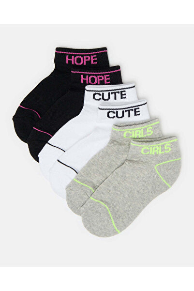 REDTAG Girls Assorted Ankle Length Sports Socks (Pack Of 3)