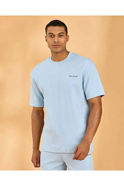 REDTAG تي شيرت رجالي أزرق مزين