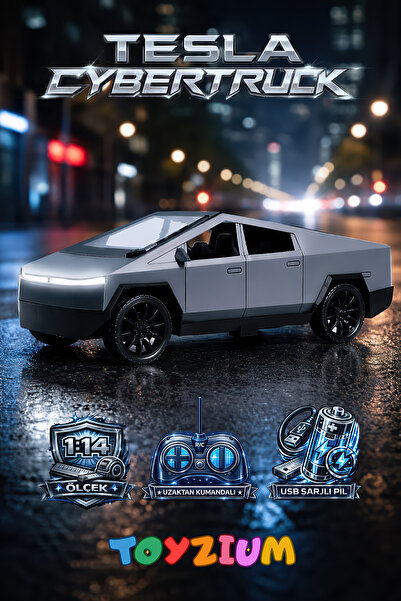 Shem Uzaktan Kumandalı Tesla Cybertruck Pickup - Full Fonkisyonlu RC Led Farl...