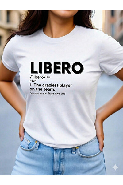 Velostra تي شيرت ليبرو للكرة الطائرة للجنسين مطبوع بمقاس كبير ومريح للاستخدام...